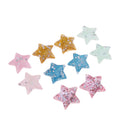 10 Pieces Mixed Colors DIY Flatbacks Resin Flat Back Stars w/ Glitter Confetti Cabochon Buttons Scrapbooking Slime Charm DIY Decorative Embellishment Craft