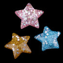 10 Pieces Mixed Colors DIY Flatbacks Resin Flat Back Stars w/ Glitter Confetti Cabochon Buttons Scrapbooking Slime Charm DIY Decorative Embellishment Craft