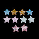 10 Pieces Mixed Colors DIY Flatbacks Resin Flat Back Stars w/ Glitter Confetti Cabochon Buttons Scrapbooking Slime Charm DIY Decorative Embellishment Craft