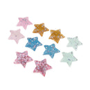 10 Pieces Mixed Colors DIY Flatbacks Resin Flat Back Stars w/ Glitter Confetti Cabochon Buttons Scrapbooking Slime Charm DIY Decorative Embellishment Craft