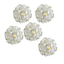 5 Pieces Metal Crystal Pearl Shank Buttons for Sewing Garmnet Accessories 20 mm