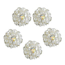 5 Pieces Metal Crystal Pearl Shank Buttons for Sewing Garmnet Accessories 20 mm