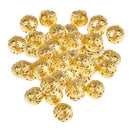 100 Pieces Golden Color Hollow Filigree Skill Carved Bead Spacer Beads DIY Craft Making Loose Beads Metal 8mm