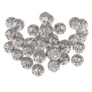 Silver Plated Hollow Filigree Round Ball 8mm Metal Spacer Beads for Jewelry Making Findings Pack of 100 Pcs