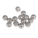 Silver Plated Hollow Filigree Round Ball 8mm Metal Spacer Beads for Jewelry Making Findings Pack of 100 Pcs