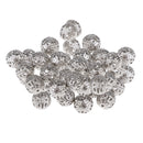 Silver Plated Hollow Filigree Round Ball 8mm Metal Spacer Beads for Jewelry Making Findings Pack of 100 Pcs