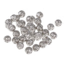 Silver Plated Hollow Filigree Round Ball 8mm Metal Spacer Beads for Jewelry Making Findings Pack of 100 Pcs