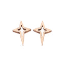 100 Pieces Unfinished Wood Hollow 4-pointed Star Wooden Pieces Embellishment for Kids DIY Wood Crafts 10mm