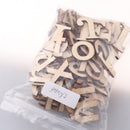 52 Pieces A-Z Wooden Capital Letters Wood Lower Case Letters Embellishment for Arts Crafts DIY Material