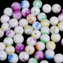 100 Pieces Mixed Multicolors Baking Painted Pearl Glass Bead 8mm Round Loose Spacer Beads Charms fit Necklace Bracelet Pendant DIY Jewelry Findings