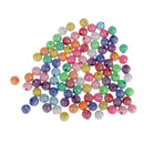 100Pcs Pretty Colorful Resin Beads Inlayed With Rhinestone for Jewelry Making Handcraft Accessories Beads 8mm