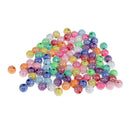 100Pcs Pretty Colorful Resin Beads Inlayed With Rhinestone for Jewelry Making Handcraft Accessories Beads 8mm