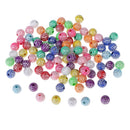 100Pcs Pretty Colorful Resin Beads Inlayed With Rhinestone for Jewelry Making Handcraft Accessories Beads 8mm