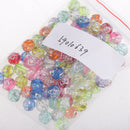 100 Pieces Assorted 8mm Acrylic Rose Flower Mixed Clear Silver Line Spacer Beads for Kids DIY Jewelry Making and Handmade Crafts Accessories