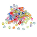 100 Pieces Assorted 8mm Acrylic Rose Flower Mixed Clear Silver Line Spacer Beads for Kids DIY Jewelry Making and Handmade Crafts Accessories