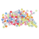 100 Pieces Assorted 8mm Acrylic Rose Flower Mixed Clear Silver Line Spacer Beads for Kids DIY Jewelry Making and Handmade Crafts Accessories