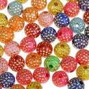 100 Pcs Mixed Plastic Beads Resin Rhinestone Bead For Jewelry Making Charm