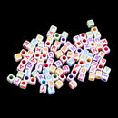 100pcs Cubed Uppercase Alphabet Beads DIY Word Message Kids Jewelry Beads