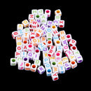 100pcs Cubed Uppercase Alphabet Beads DIY Word Message Kids Jewelry Beads