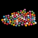 100 Pcs/lot Multicolored Round Resin Beads Charms 8 mm Loose Spacer Beads European Style Large Hole Charm Beads DIY Necklace Bracelet Beading Crafts
