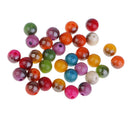 100 Pcs/lot Multicolored Round Resin Beads Charms 8 mm Loose Spacer Beads European Style Large Hole Charm Beads DIY Necklace Bracelet Beading Crafts
