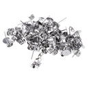 Metal Blank Nail Pin Ear Stud Earrings Post Flat Pad Forms Findings with Back Stopper DIY Crafts Pack of 25 Pairs