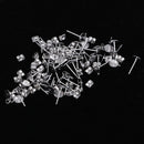 Metal Blank Nail Pin Ear Stud Earrings Post Flat Pad Forms Findings with Back Stopper DIY Crafts Pack of 25 Pairs