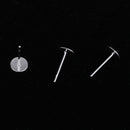 Metal Blank Nail Pin Ear Stud Earrings Post Flat Pad Forms Findings with Back Stopper DIY Crafts Pack of 25 Pairs