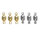 6 Sets Brass Silver / Gold Plated Magnetic Oval Ball Clasps Connectors for Jewellery Making Accessories