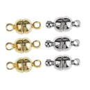 6 Sets Brass Silver / Gold Plated Magnetic Oval Ball Clasps Connectors for Jewellery Making Accessories