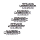 5 Sets Brass Silver Tone Engraved Magnetic Clasps Craft Findings Necklace Jewellery Making Clasps Ends Connectors - 15x5mm
