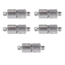 5 Sets Brass Silver Tone Engraved Magnetic Clasps Craft Findings Necklace Jewellery Making Clasps Ends Connectors - 15x5mm