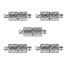 5 Sets Brass Silver Tone Engraved Magnetic Clasps Craft Findings Necklace Jewellery Making Clasps Ends Connectors - 15x5mm