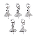 5 Pieces Copper Eye Pin Bail with Pearl Cup Pendant Connector for Jewelry Making, Half Drilled Pearl Beads