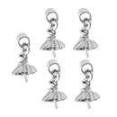 5 Pieces Copper Eye Pin Bail with Pearl Cup Pendant Connector for Jewelry Making, Half Drilled Pearl Beads
