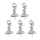 5 Pieces Copper Eye Pin Bail with Pearl Cup Pendant Connector for Jewelry Making, Half Drilled Pearl Beads