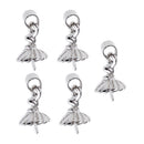 5 Pieces Copper Eye Pin Bail with Pearl Cup Pendant Connector for Jewelry Making, Half Drilled Pearl Beads