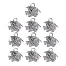 10Pcs Stainless Steel Tropical Fish Dangle Pendant Charms,Silver Tone Jewelry Findings for DIY Necklace Bracelets Pendant Making (12 x 10mm)