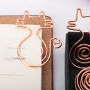 10 Pieces Premium Rose Gold Cute Cat Shapes Paper Clips,Smooth Stainless Steel Wire Paper Clips for Office School Students Girls Kids Paper Document Organizing Wedding