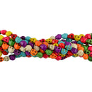 52 Pcs Colorful Howlite Turquoises Carved Skull Loose Beads for Jewelry Making Craft