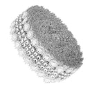 5 Yards Sparkling Diamond Rhinestone Mesh Ribbon Wrap Roll for Arts & Crafts, Event Decorations, Wedding Cake, Birthdays, Baby Shower, 1" x 5 Yards, 4 Round Heart Bows