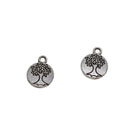 Wholesale Bulk Lots 50 Pieces Alloy Tibetan Silver Plated Tree of life Charms Pendants Spacer Beads for Jewelry Making DIY Handmade Craft Supplies, 15x11.5mm