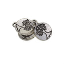 Wholesale Bulk Lots 50 Pieces Alloy Tibetan Silver Plated Tree of life Charms Pendants Spacer Beads for Jewelry Making DIY Handmade Craft Supplies, 15x11.5mm
