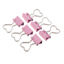 6 Pieces Heart Shape Binder Clips Paper Photo Clips Stationery Folder Clip