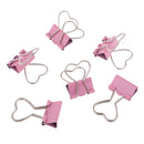 6 Pieces Heart Shape Binder Clips Paper Photo Clips Stationery Folder Clip