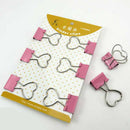 6 Pieces Heart Shape Binder Clips Paper Photo Clips Stationery Folder Clip