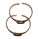 2 Pieces 20mm Retro Bangle Settings Cuff Bracelet Cabochon Base Cameo Bezel Tray