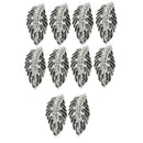 10 Pieces Metal Silver Leaf Rhinestone Buttons Flat Back Crystal Buttons Craft Making Accessories Wedding Invitation Card Decoration Sewing Embellishments