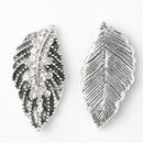 10 Pieces Metal Silver Leaf Rhinestone Buttons Flat Back Crystal Buttons Craft Making Accessories Wedding Invitation Card Decoration Sewing Embellishments