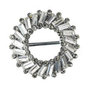 Pack of 2 41mm Round Crystal Flower Rhinestone Buckle Invitation Ribbon Slider For Wedding Invitation Bridal Embellishment Silver